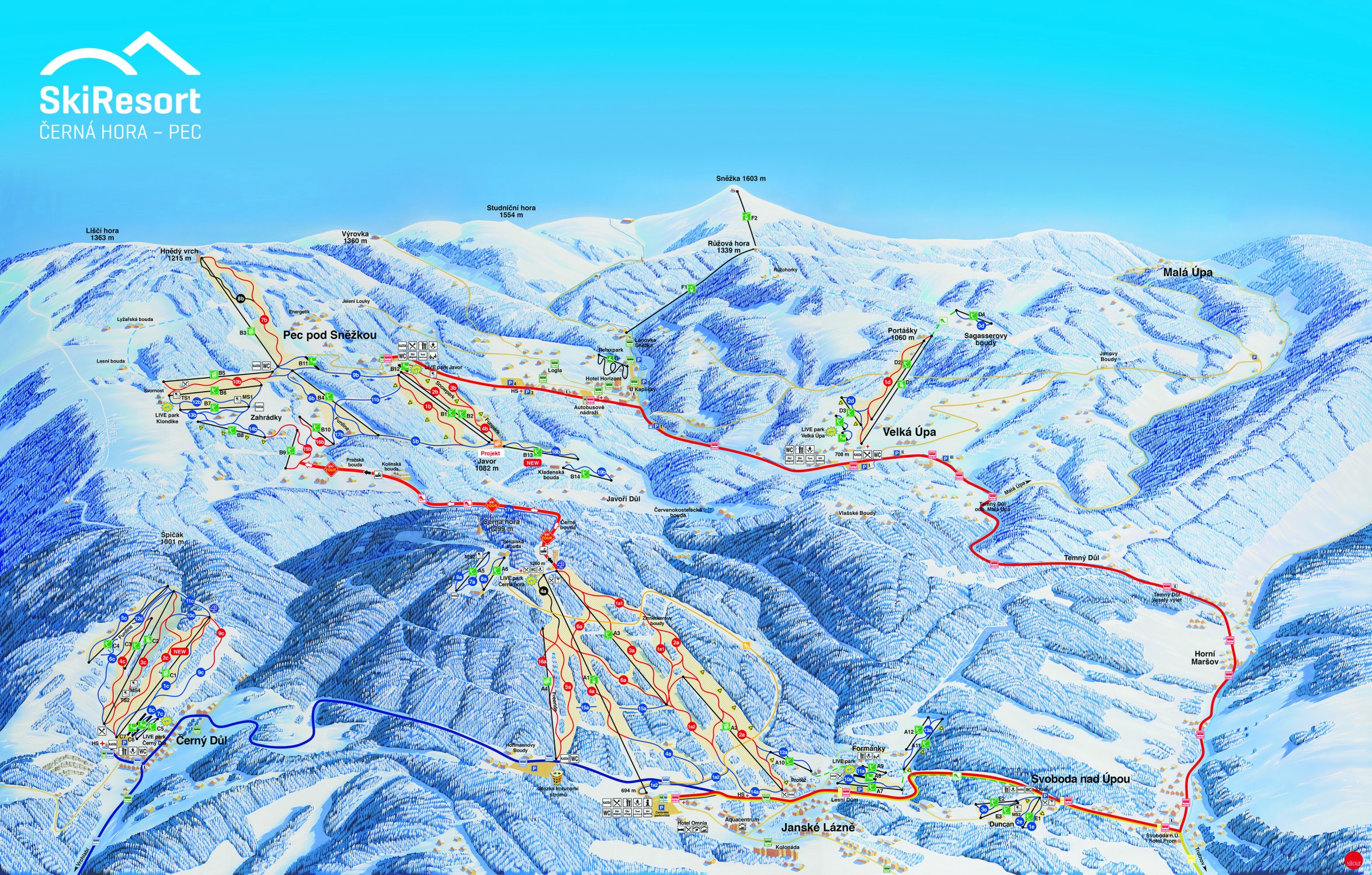 Skiresort - mapa