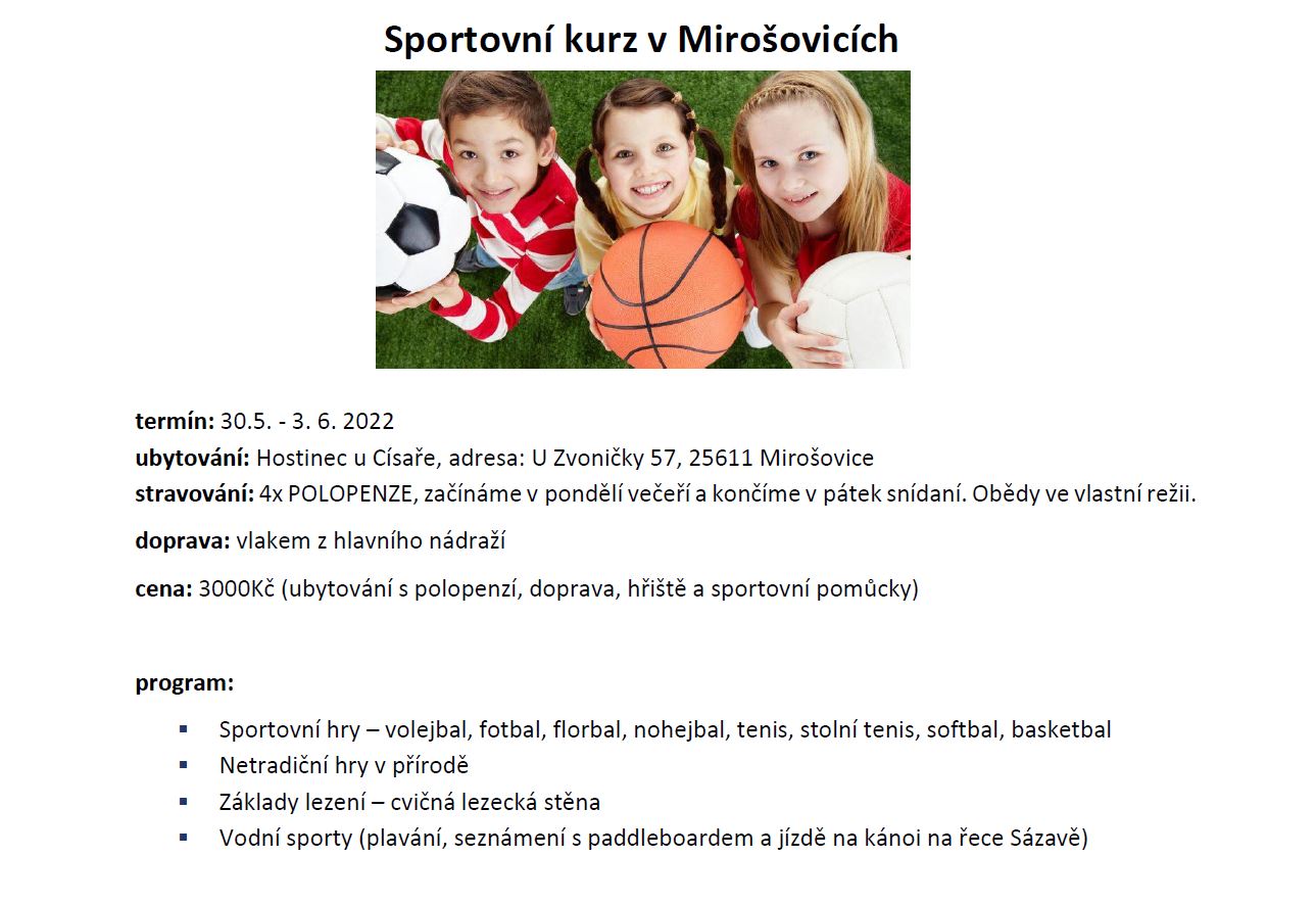 Info leták Mirošovice
